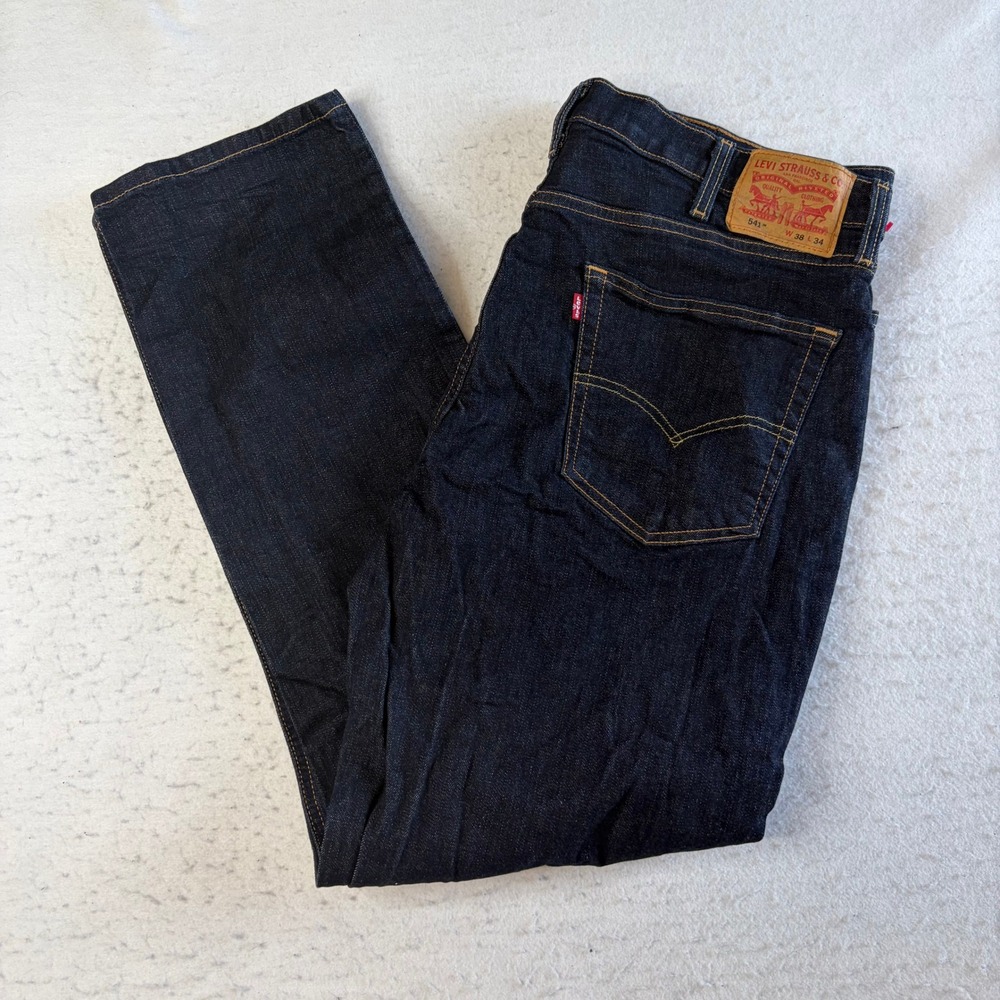 Levi's 541 Athletic Taper Jeans Mens 38x34 Dark Wash Indigo Denim